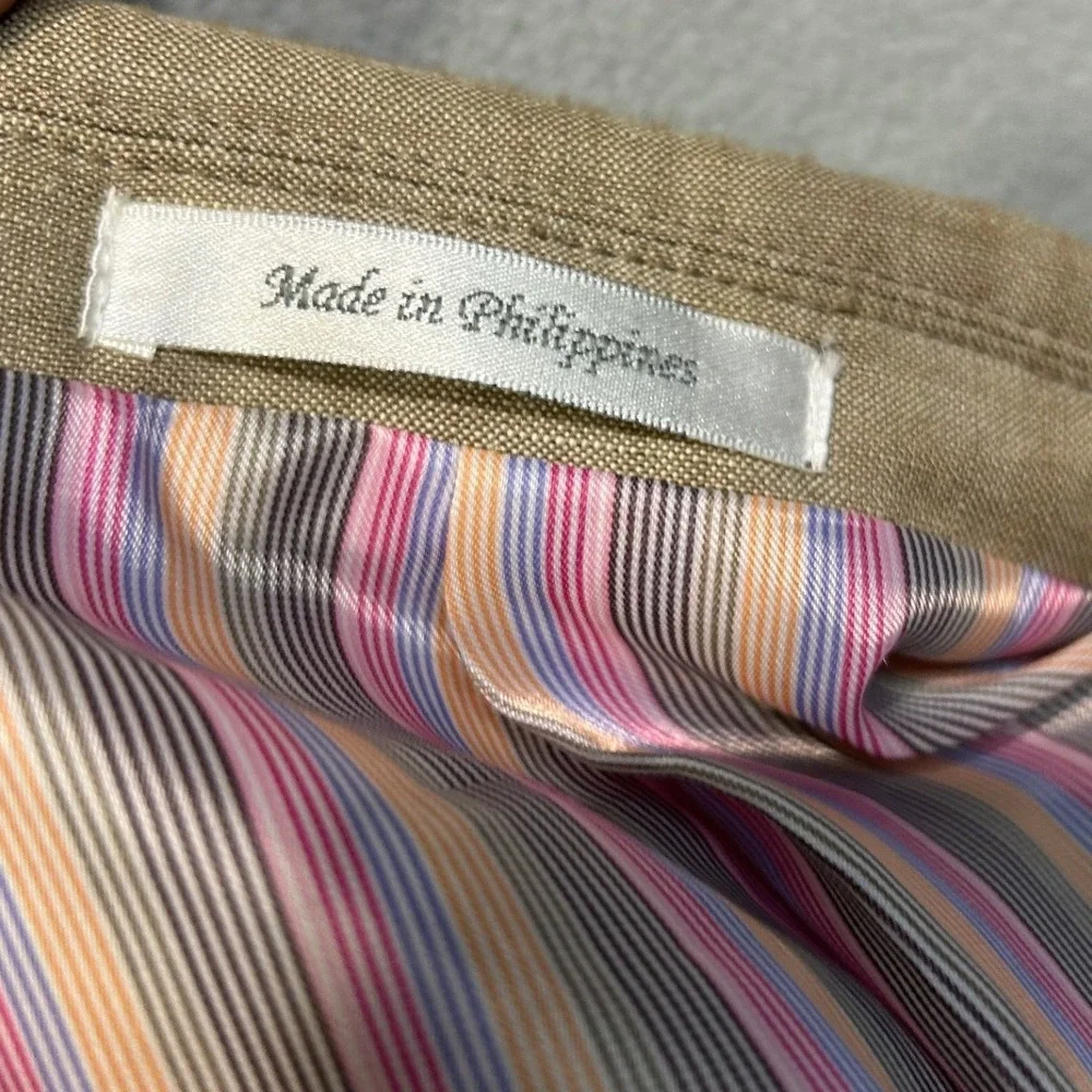 Michael Kors Linen Blazer Mens 46L Tan Two Button Sport Coat Professional Summer